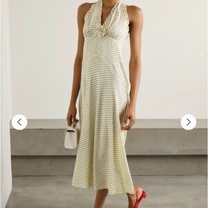 Doen Cream and Black Polka Dot Midi Dress